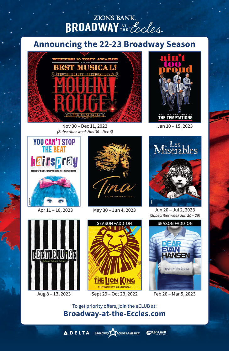 The 2022-23 Broadway at the Eccles season